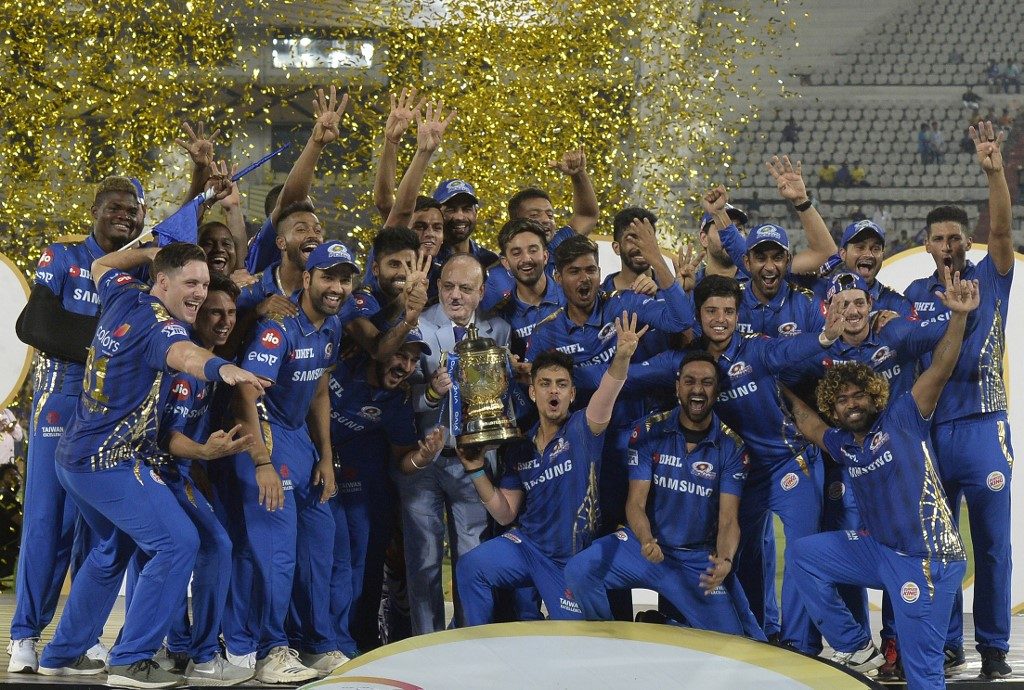 Mumbai Indians celebrate their fourth IPL triumph